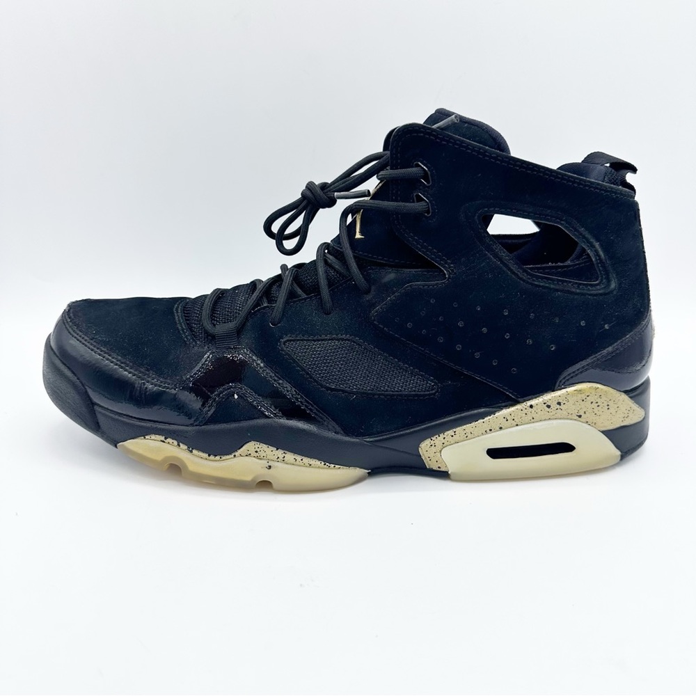 Air Jordan Men's Flight Club 91 Black Gold Basketball Shoes 555475-031 Size 11.5